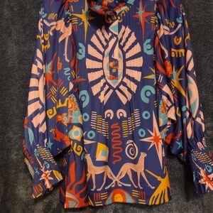 Vibrant Patterned Women's Blouse